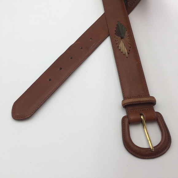 Aztec Boho Brown Leather Belt - Picture 3 of 7